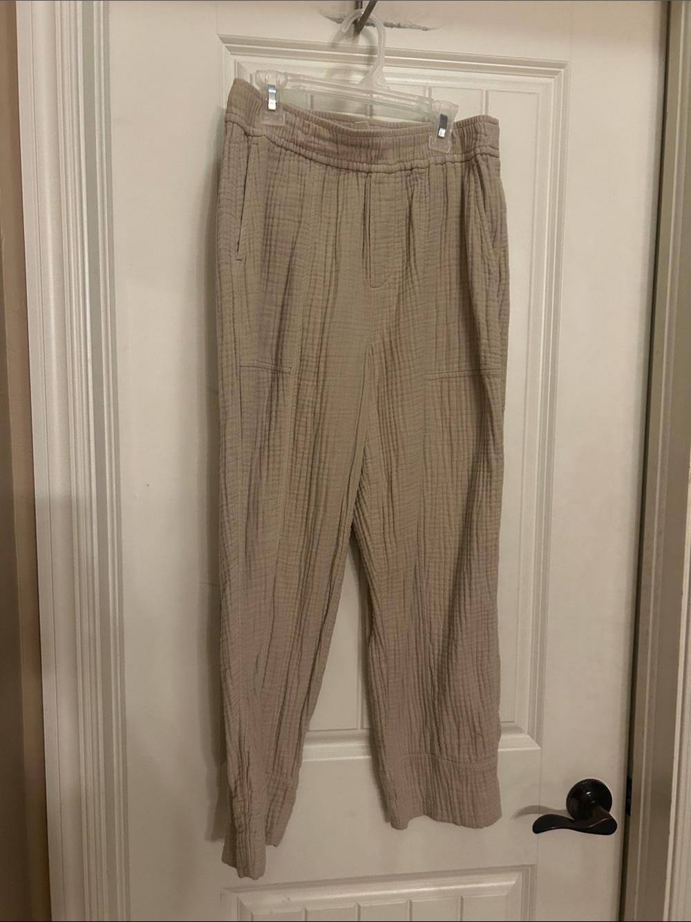 Madewell tan S gauze Pull-On Pants